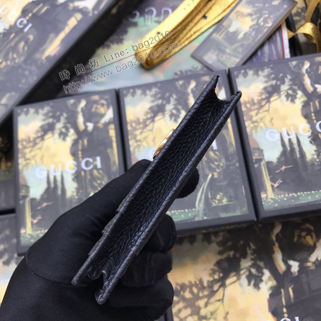 Gucci包 古馳卡包 574804黑全皮 2019高端品質新款小卡包  gudj1444